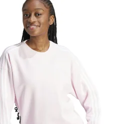 Store 3 Stripes French Terry Sweatshirt Women - Pink, White Hoodies & Sweaters