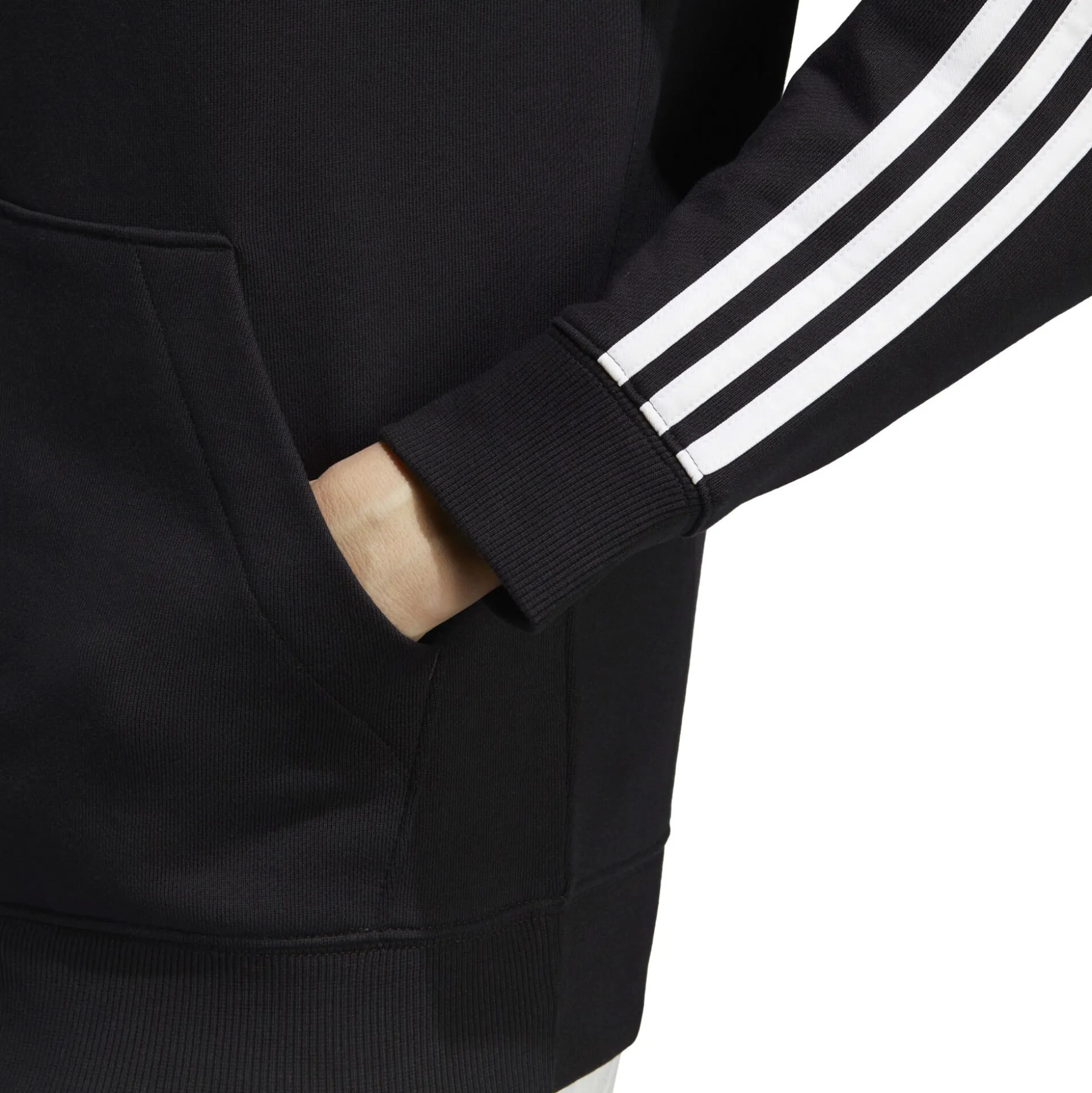 Fashion 3 Stripes French Terry Zip Hoodie Women - Black, White Jackets