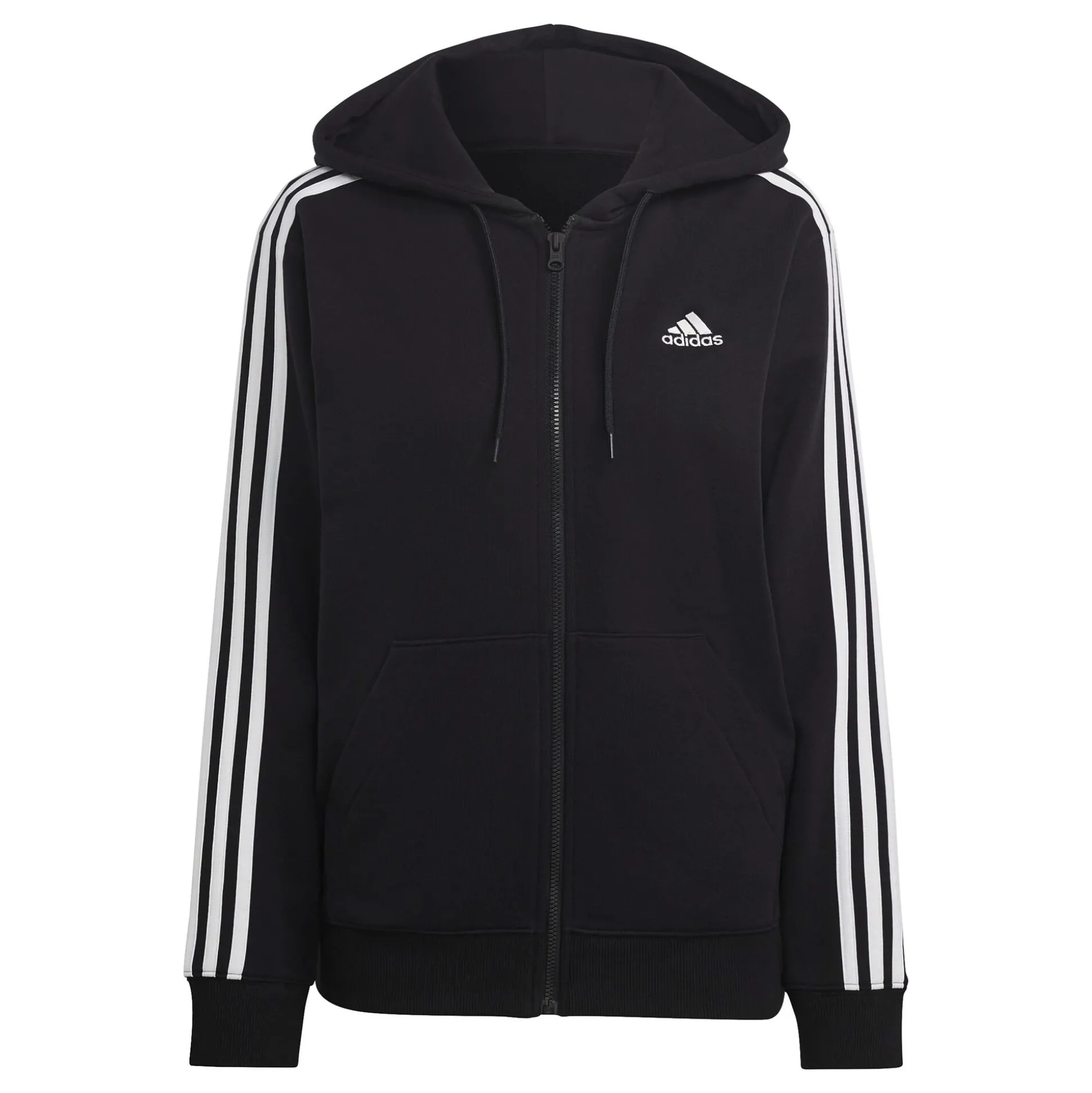 Fashion 3 Stripes French Terry Zip Hoodie Women - Black, White Jackets