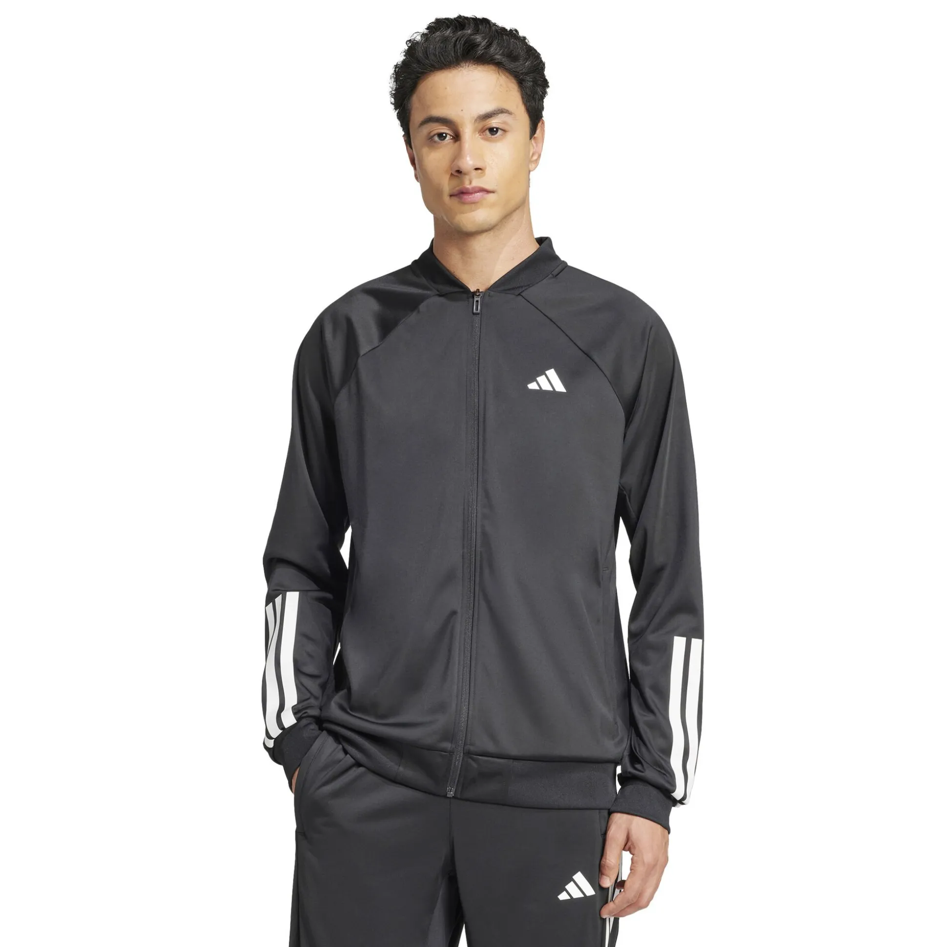 Flash Sale 3 Stripes Knit Training Jacket Men - Black, White Jackets