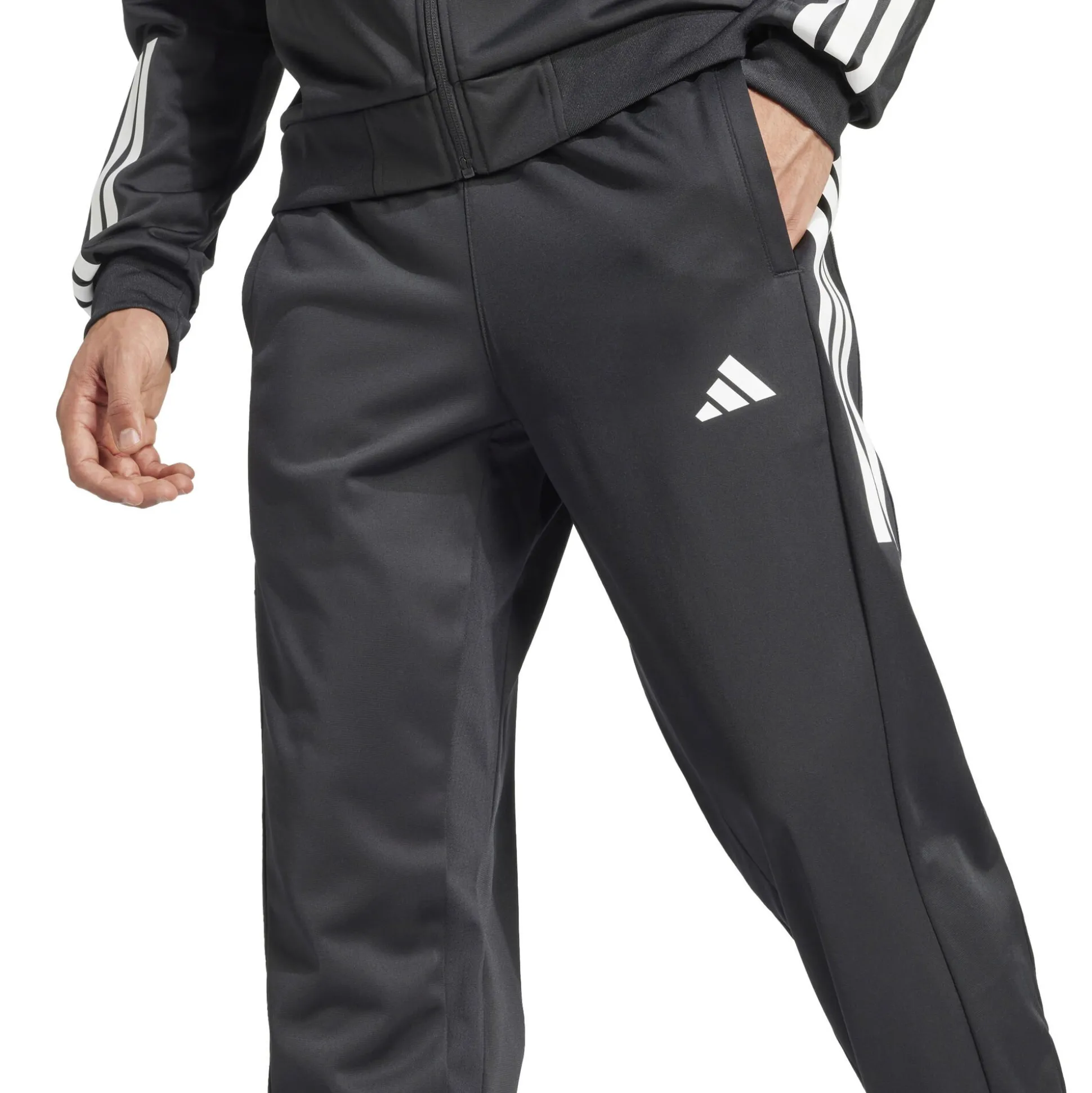 New 3 Stripes Knit Training Pants Men - Black, White Pants
