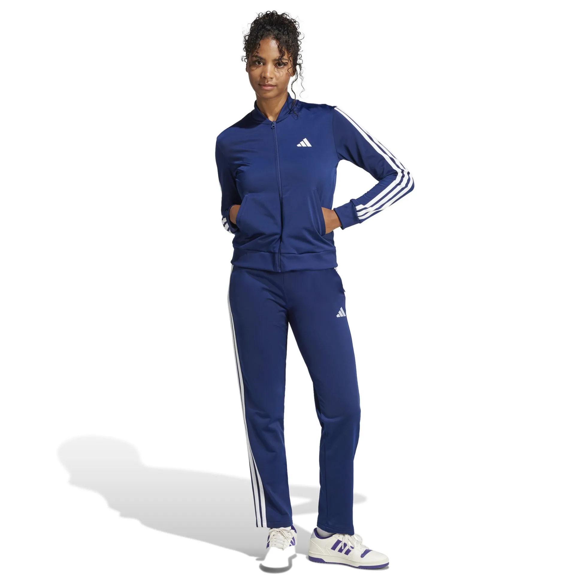 Shop 3 Stripes Tracksuit Women - Dark Blue Tracksuits