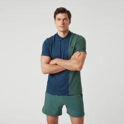 Outlet Ace Block Polo Men - Dark Blue, Green Shirts