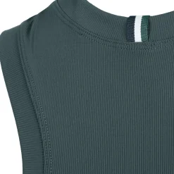 Sale Ace Rib Pocket Tank Top Women - Dark Green Tops