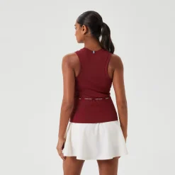 Store Ace Rib Pocket Tank Top Women - Dark Red Tops