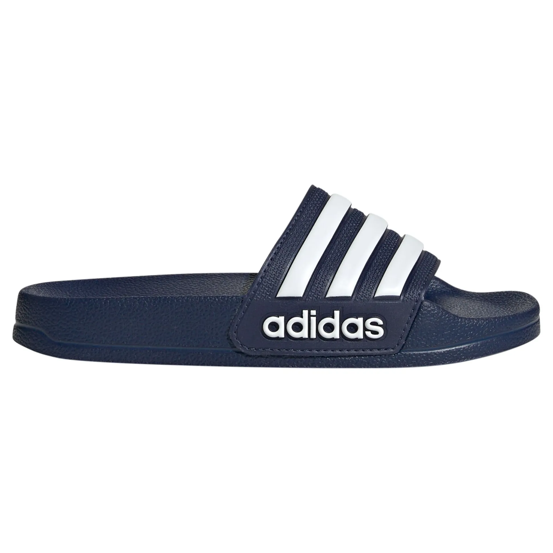 Shop Adilette Shower Slippers Kids - Dark Blue, White Casual Shoes
