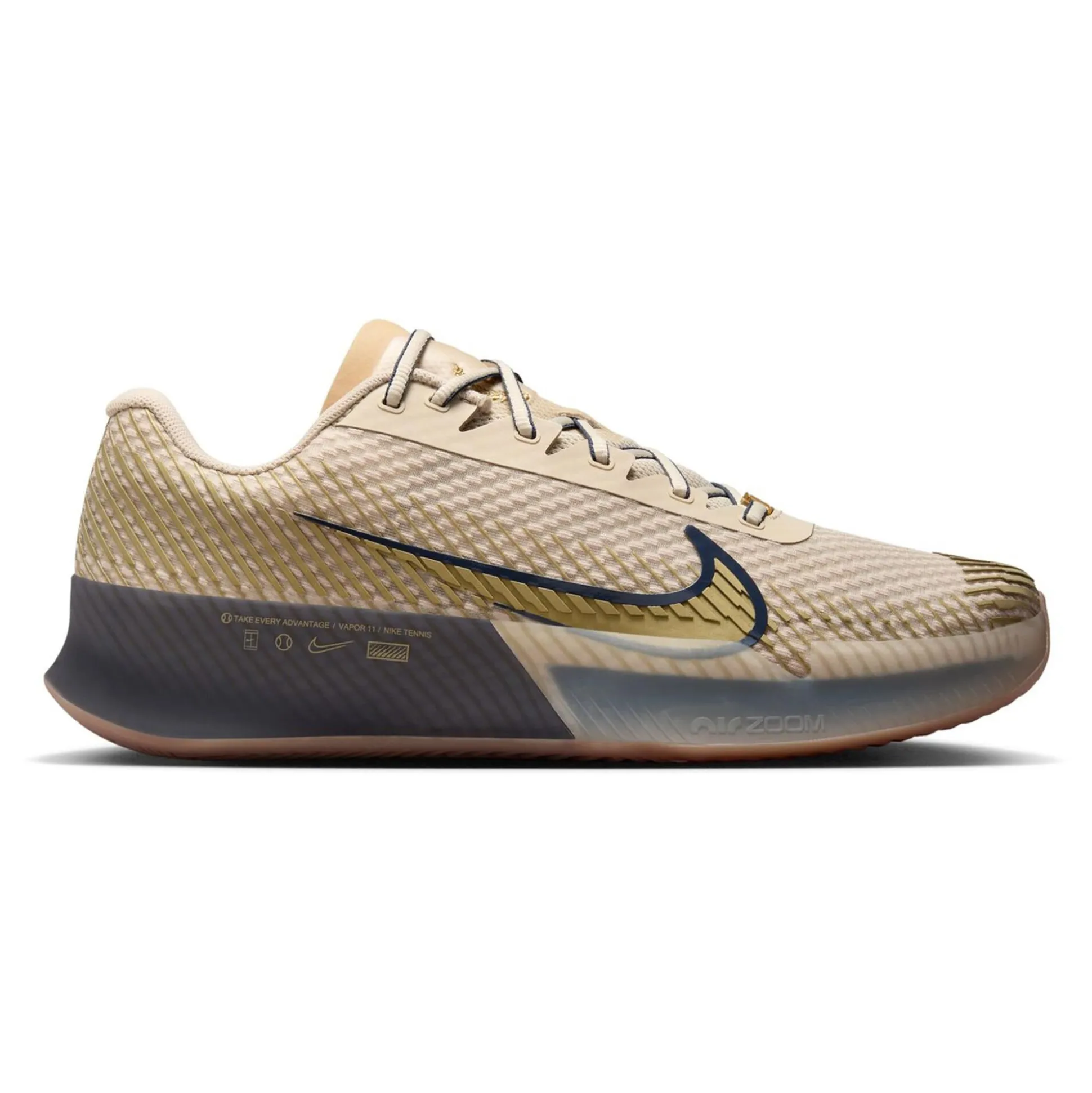 Best Sale Air Zoom Vapor 11 PRM Clay Court Shoe Men - Beige, Dark Blue Clay Court Shoes
