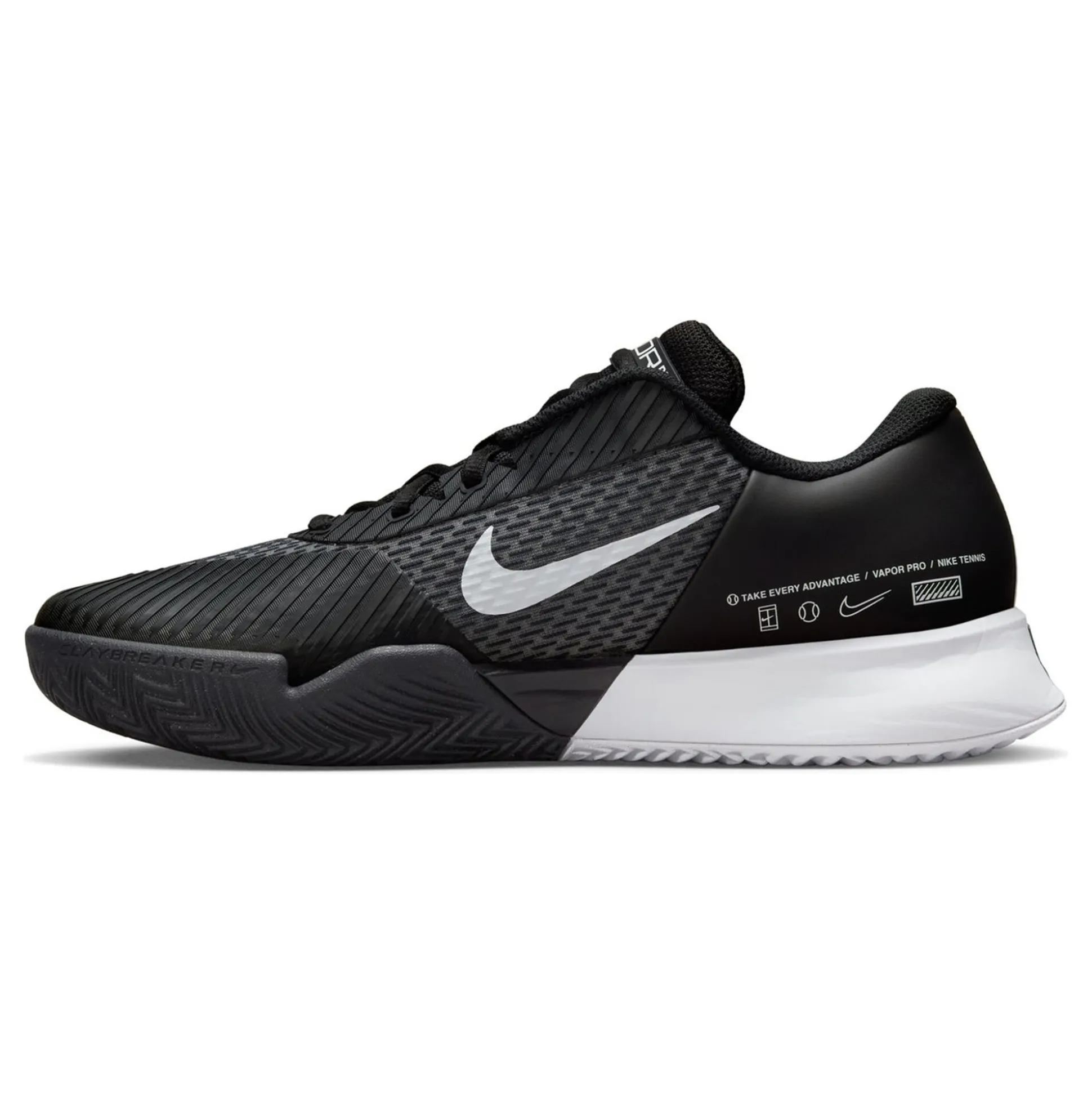 Discount Air Zoom Vapor Pro 2 Clay Court Shoe Men - Black, White Clay Court Shoes