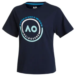 New AO Round Logo T-Shirt Women - Dark Blue, Blue Shirts