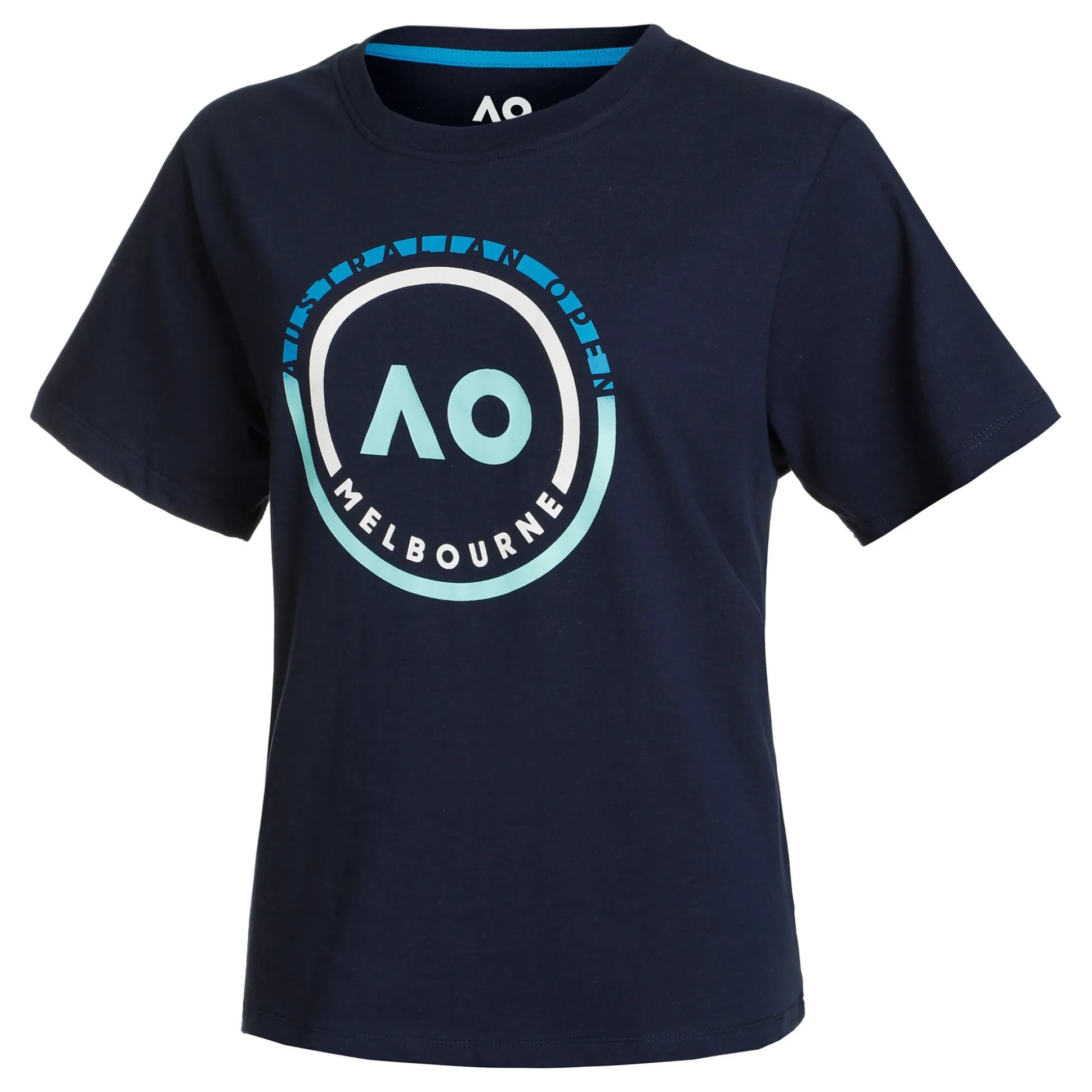 New AO Round Logo T-Shirt Women - Dark Blue, Blue Shirts