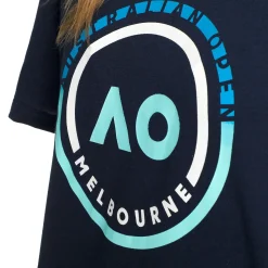 New AO Round Logo T-Shirt Women - Dark Blue, Blue Shirts