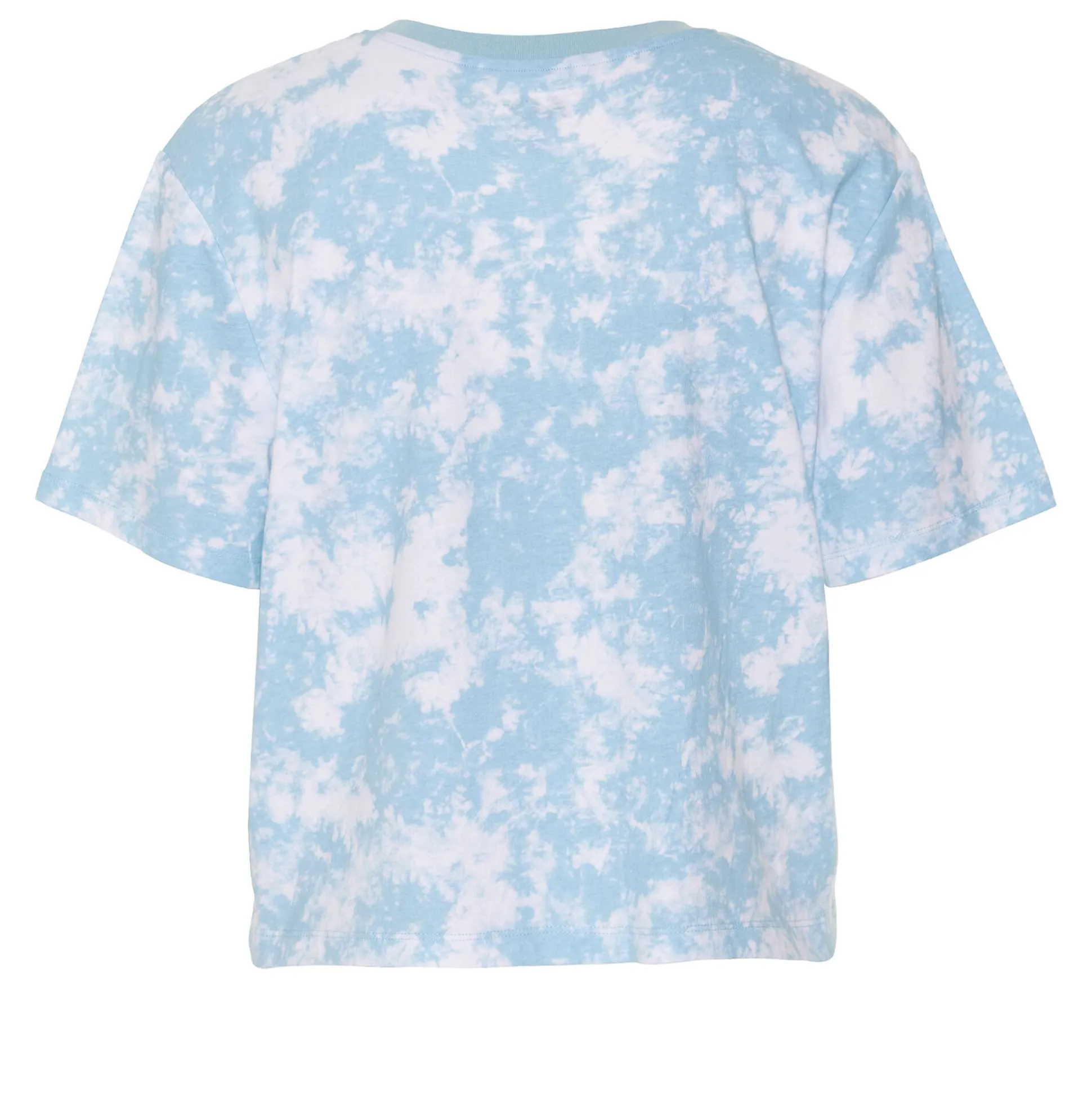 Shop AO Tie Dye Cropped T-Shirt Women - Light Blue, White Shirts