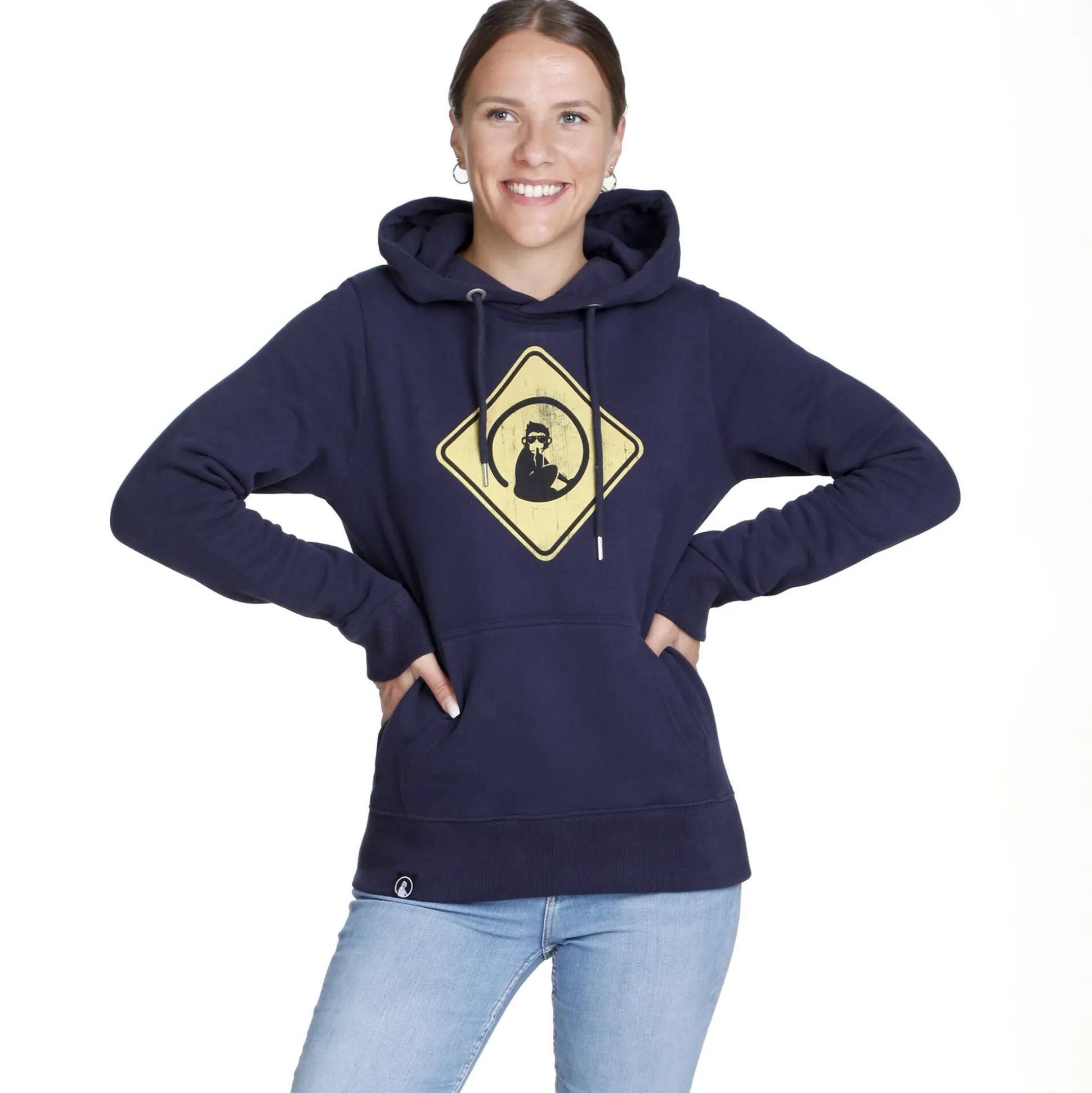 Cheap Australia Road Sign Hoody Women - Dark Blue, Yellow Hoodies & Sweaters