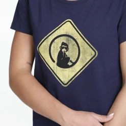 New Australia Road Sign T-Shirt Women - Dark Blue, Yellow Shirts
