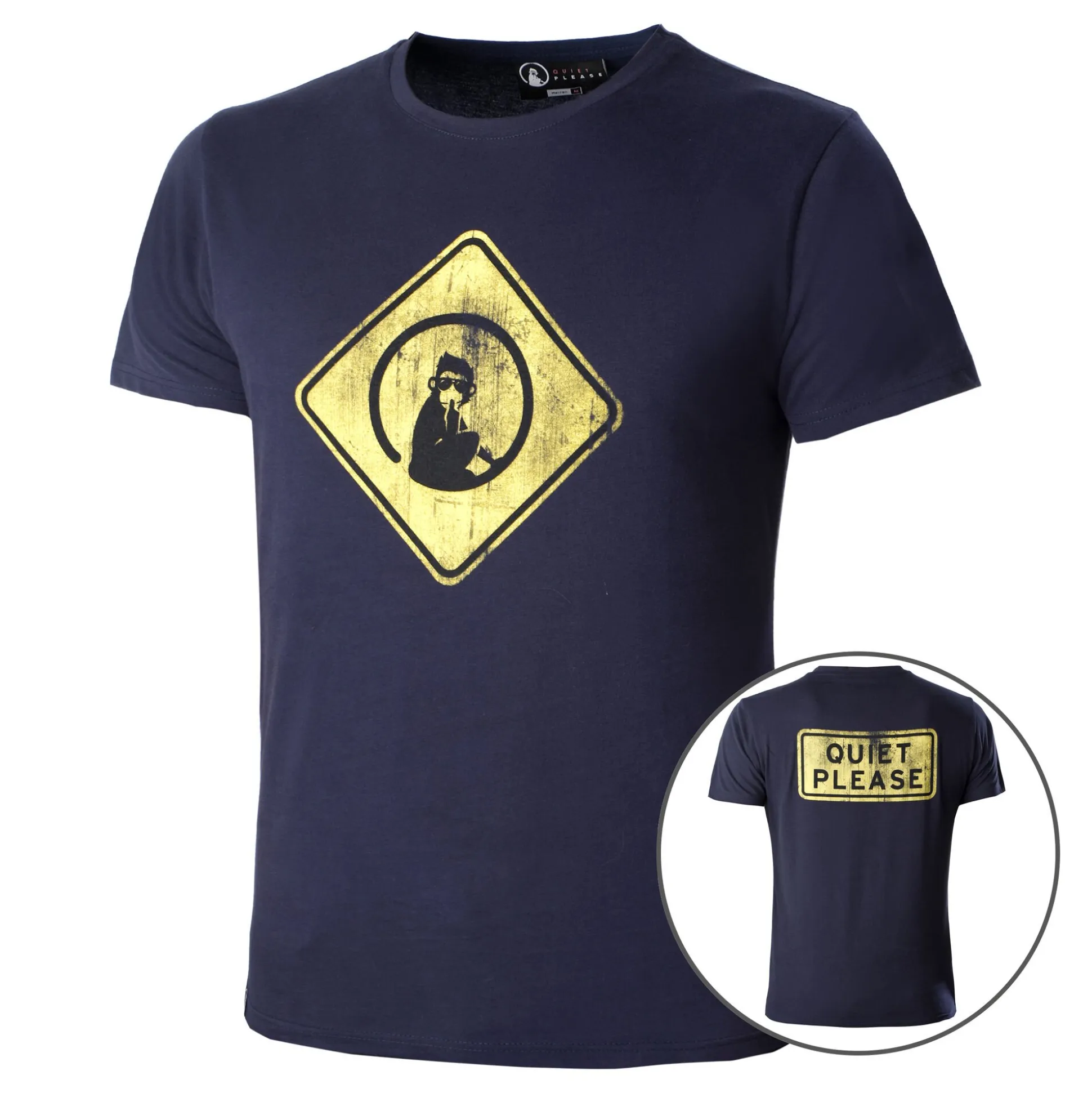 Online Australia Road Sign T-Shirt Men - Dark Blue, Yellow Shirts