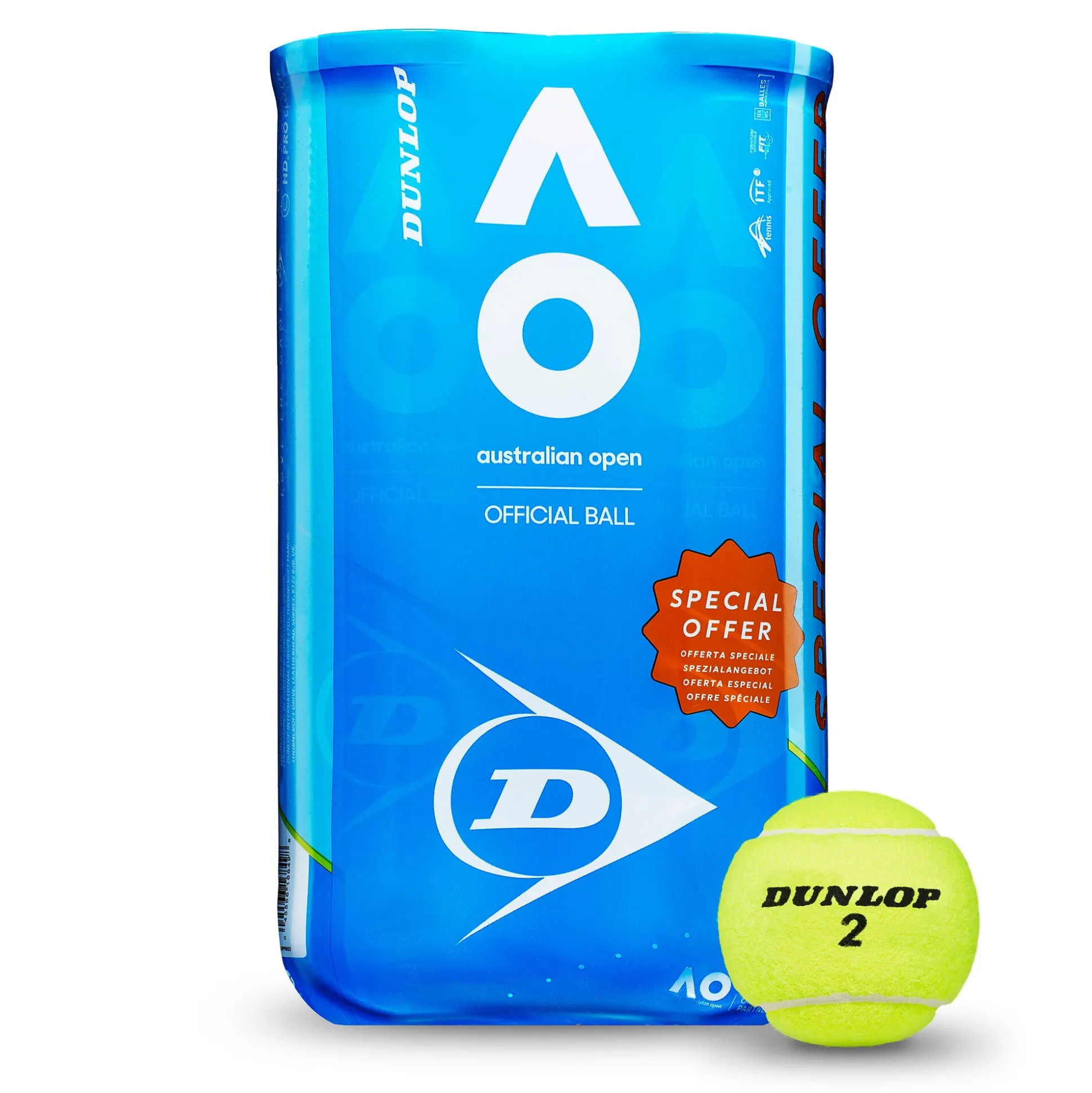 Flash Sale Australian Open 2x 4 Ball Tube Regular Balls|Itf-Approved