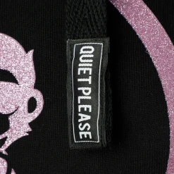 Best Baseline Logo Glitter Hoody Women - Black, Pink Hoodies & Sweaters