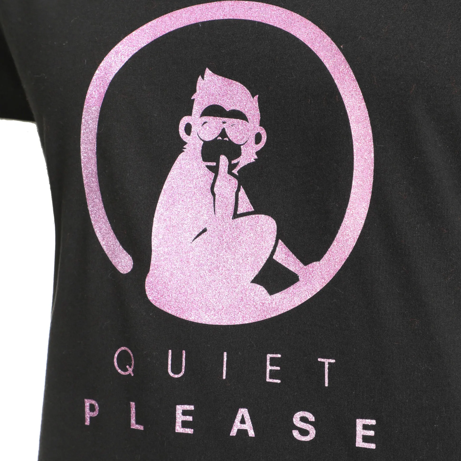 Shop Baseline Logo Glitter T-Shirt Women - Black, Pink Shirts