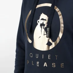 Flash Sale Baseline Logo Metallic Hoody Women - Dark Blue, Gold Hoodies & Sweaters