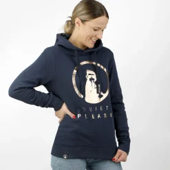 Flash Sale Baseline Logo Metallic Hoody Women - Dark Blue, Gold Hoodies & Sweaters