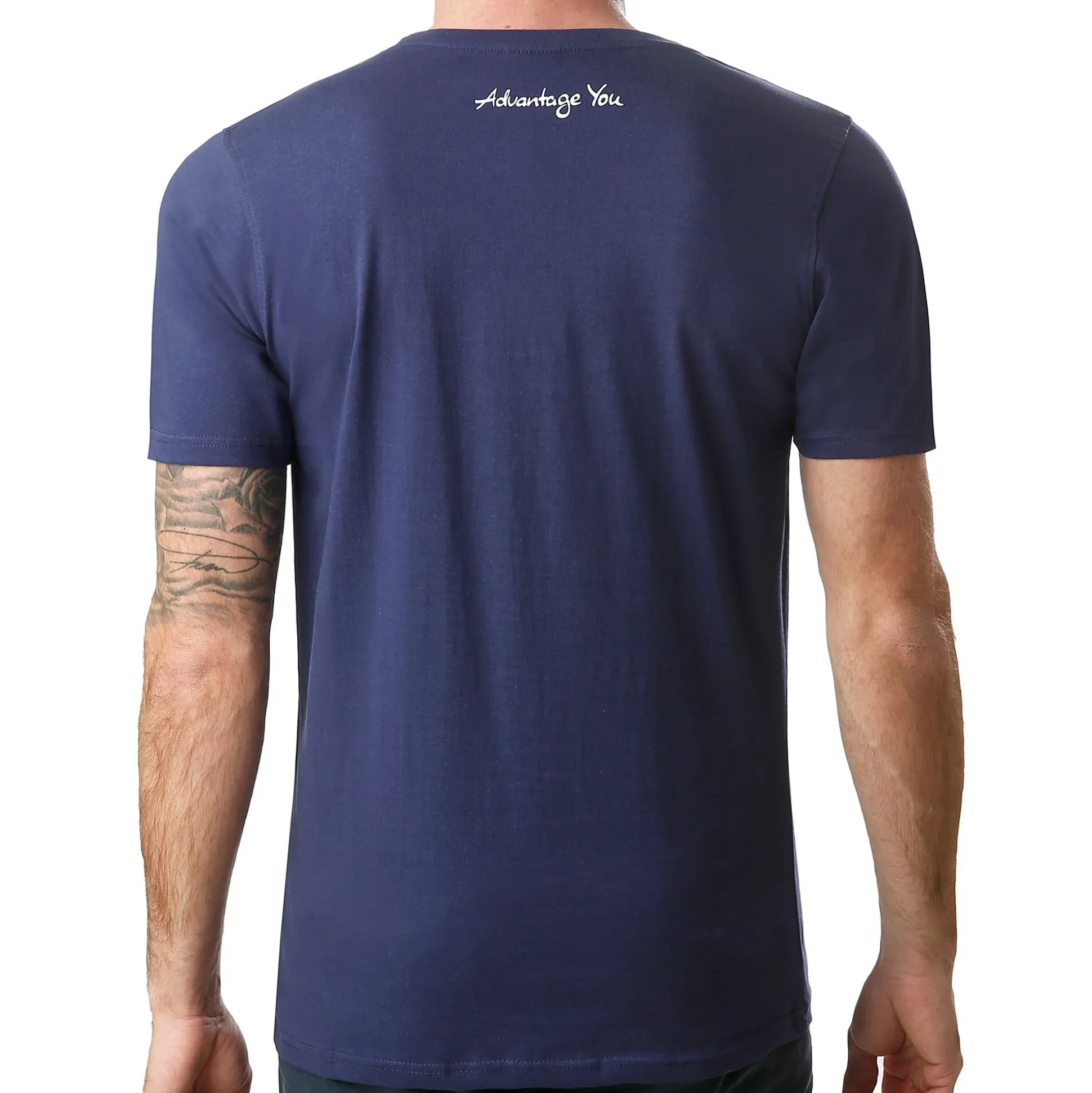 Shop Basic Cotton T-Shirt Men - Dark Blue, White Shirts