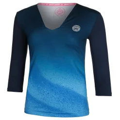 Shop Beach Spirit V-Neck Long Sleeve Women - Dark Blue, Blue Shirts