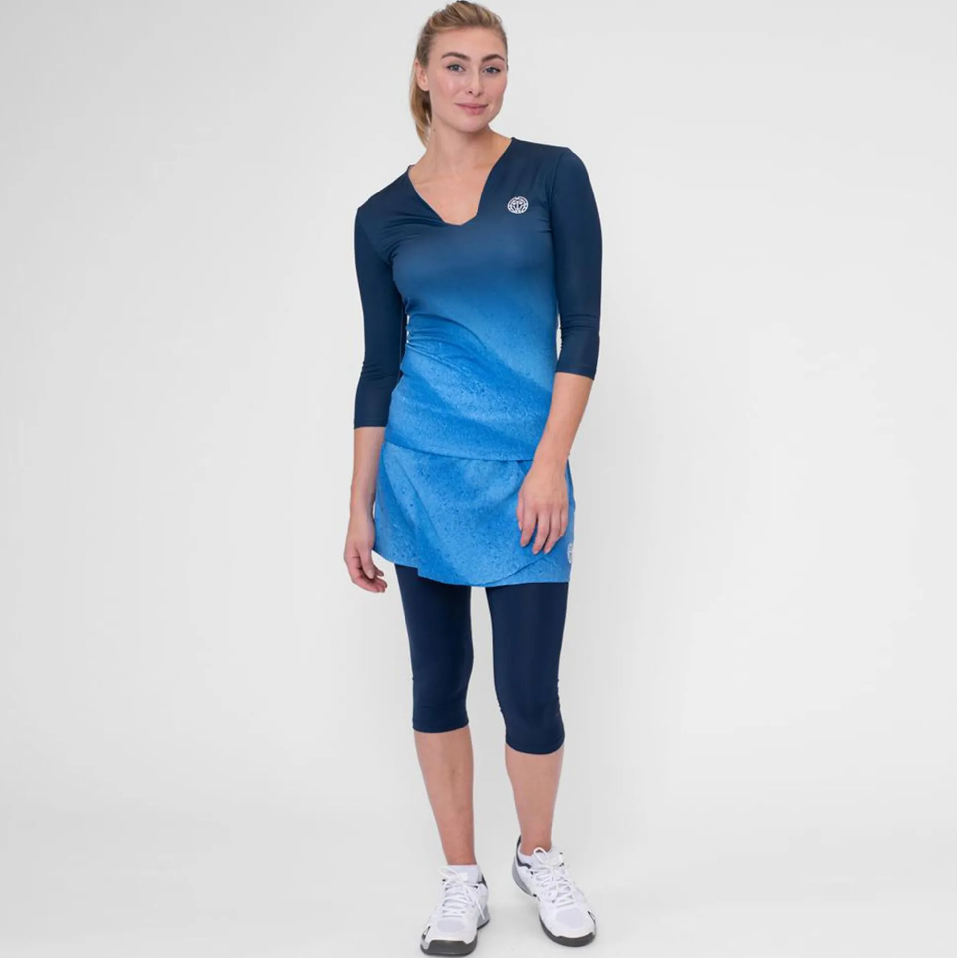Shop Beach Spirit V-Neck Long Sleeve Women - Dark Blue, Blue Shirts