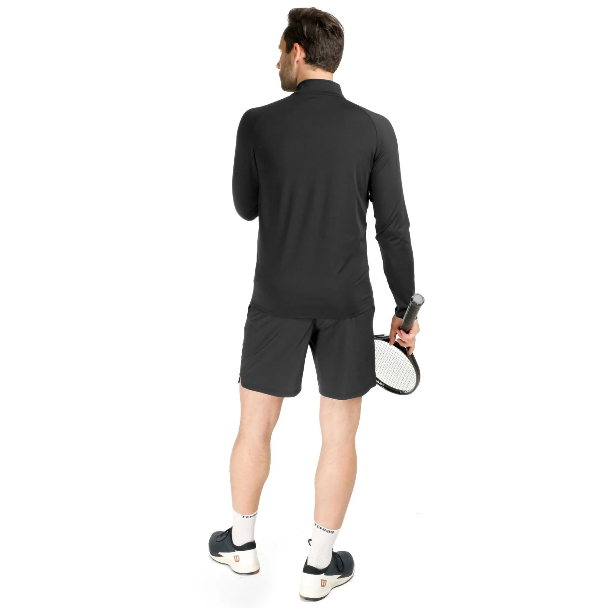Flash Sale Big Serve 1/4 Zip Long Sleeve Men - Black, White Shirts
