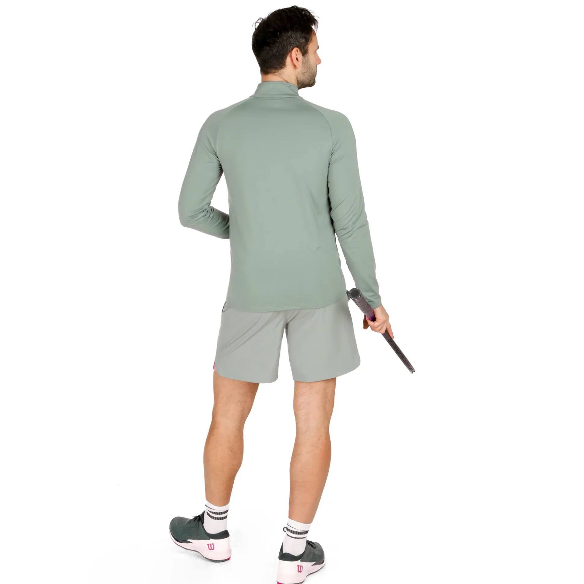 Outlet Big Serve1/4 Zip Long Sleeve Men - Sage, Red Shirts