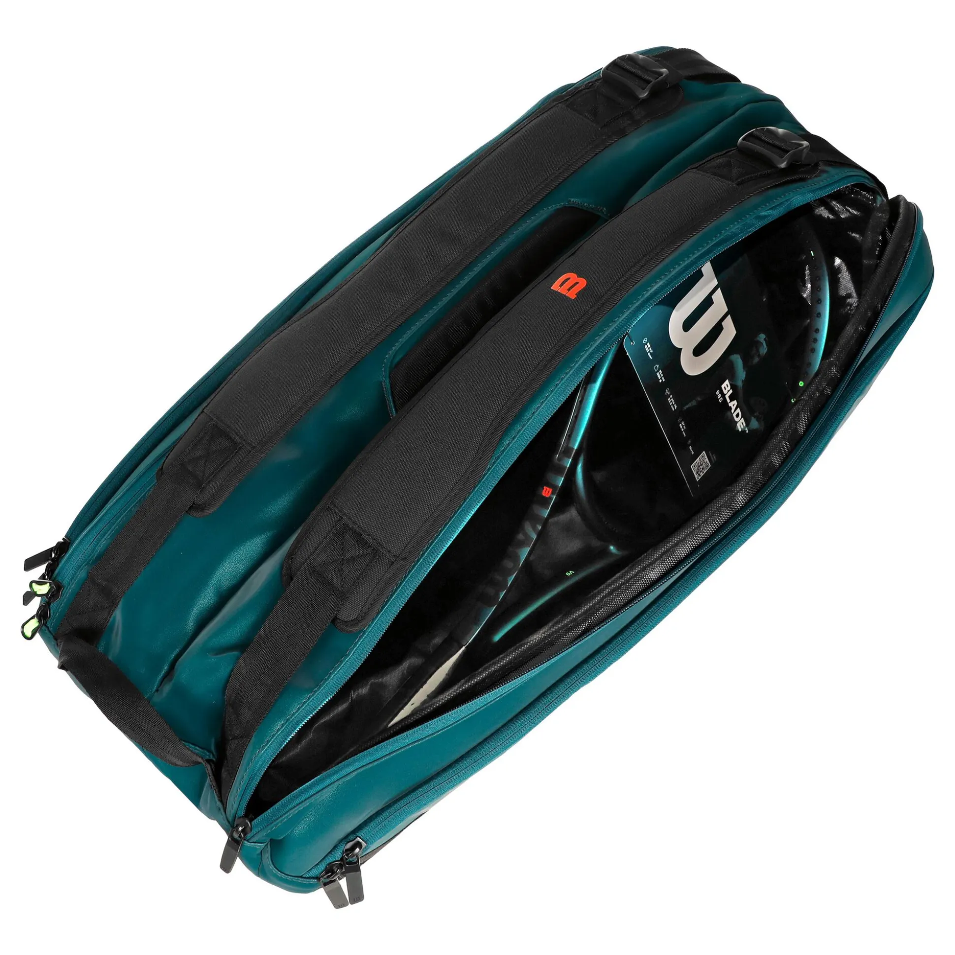Fashion Blade Super Tour Racket Bag 9 Pack - Petrol, Black Racket Bags