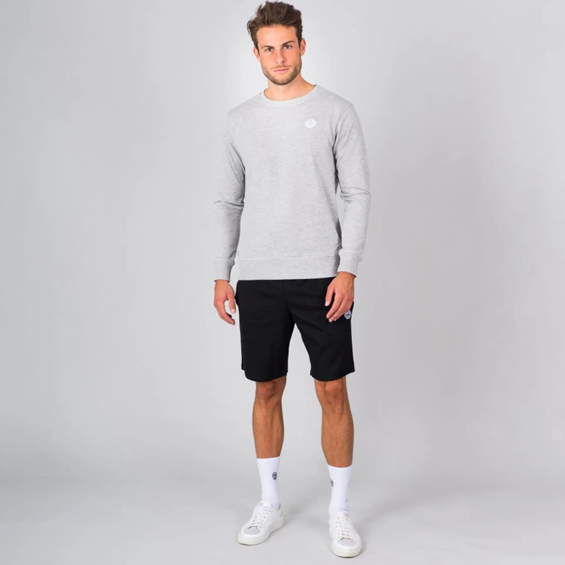 Cheap Chaka Basic Crew Sweatshirt Men - Lightgrey, White Hoodies & Sweaters