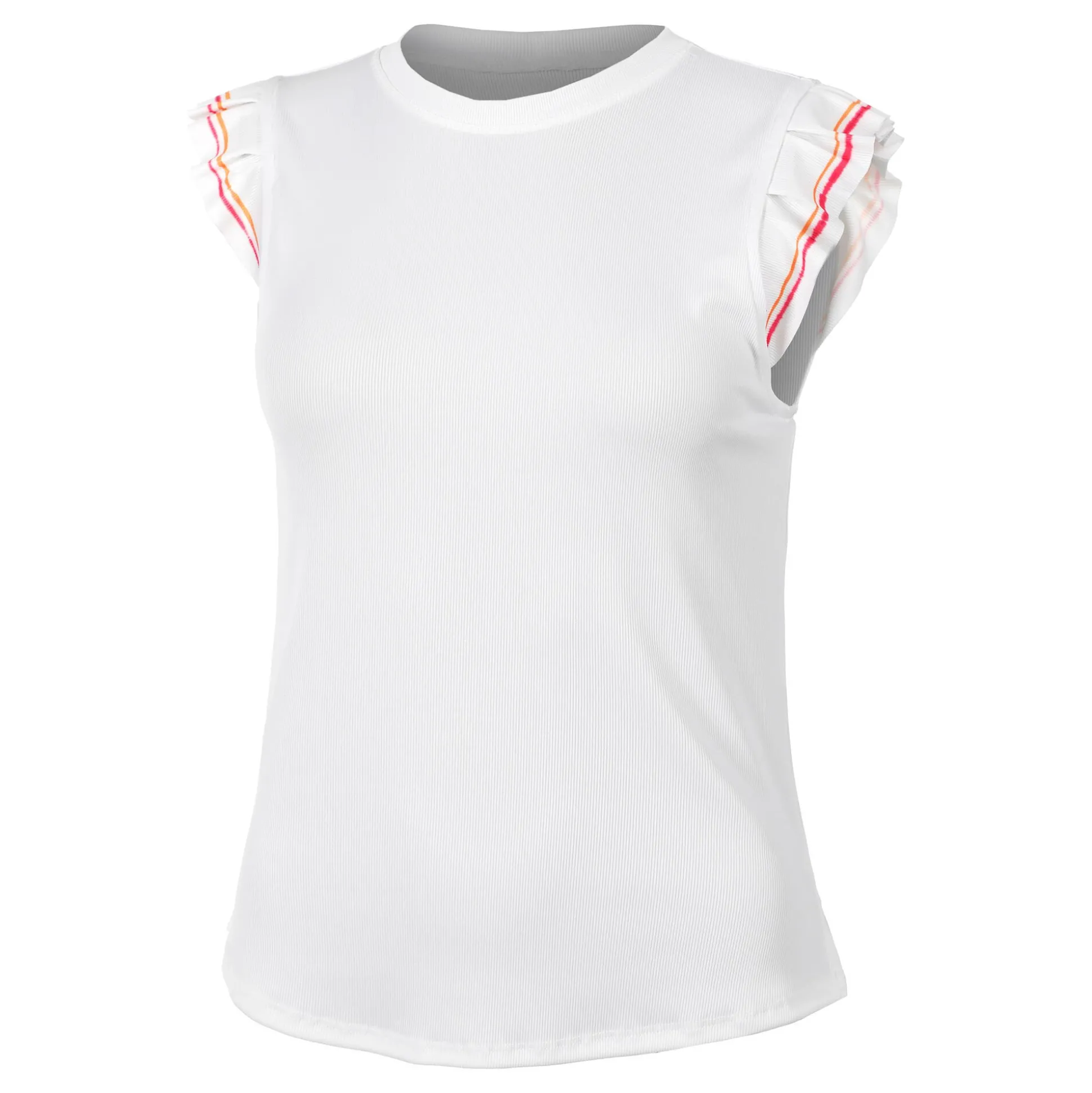 Online Classic Stripes Rib Tank Top Women - White Tops