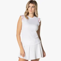 Online Classic Stripes Rib Tank Top Women - White Tops