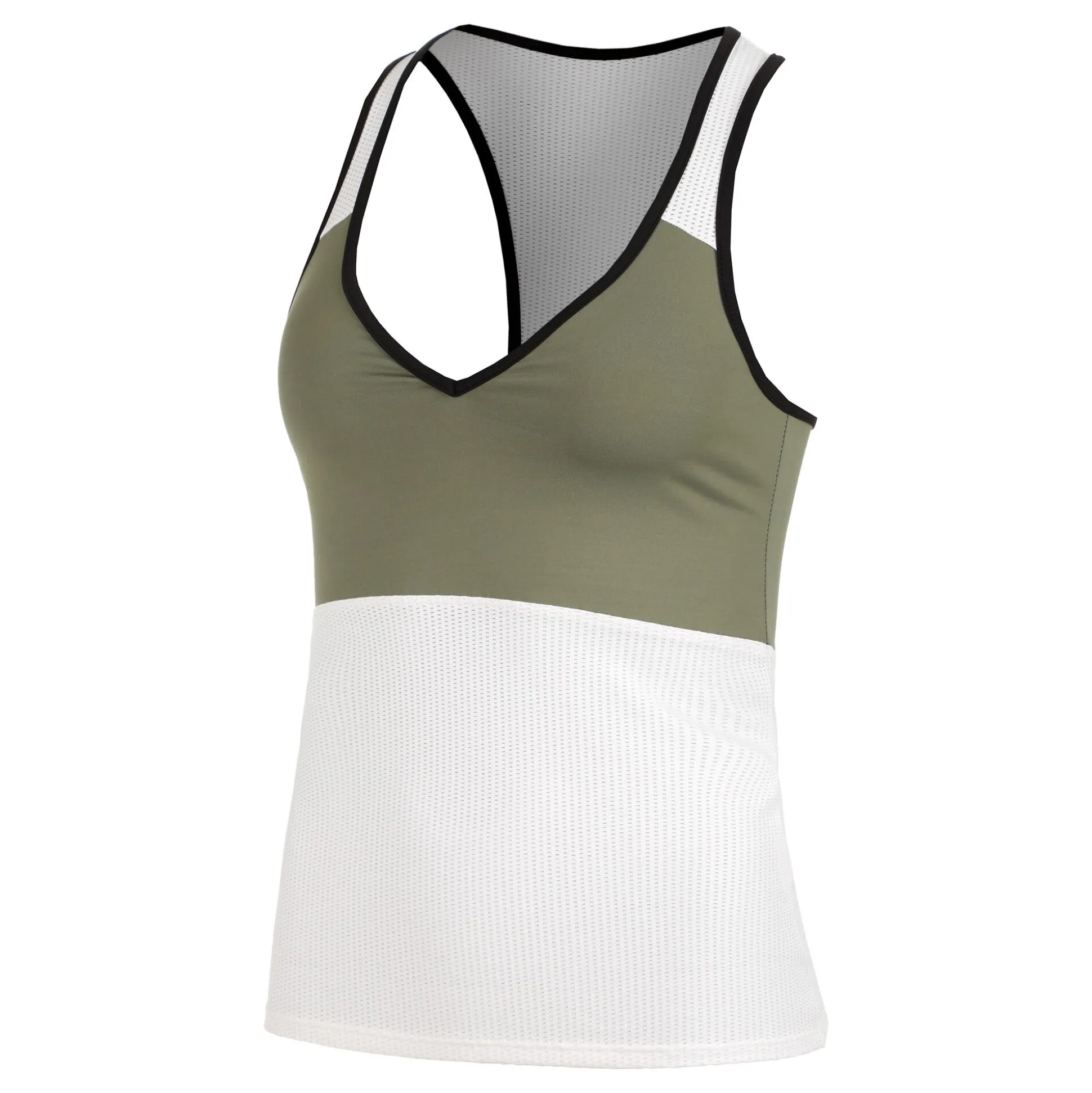 Fashion Clay Tank Top Women - Olive, White Tops