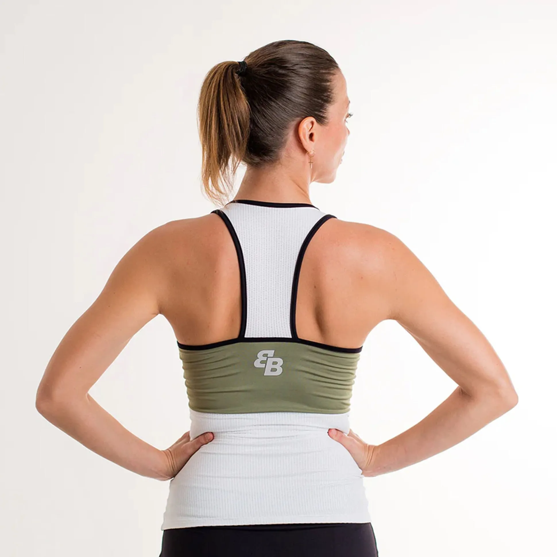 Fashion Clay Tank Top Women - Olive, White Tops