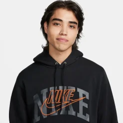 Outlet Club Hoody Men - Black, Orange Hoodies & Sweaters