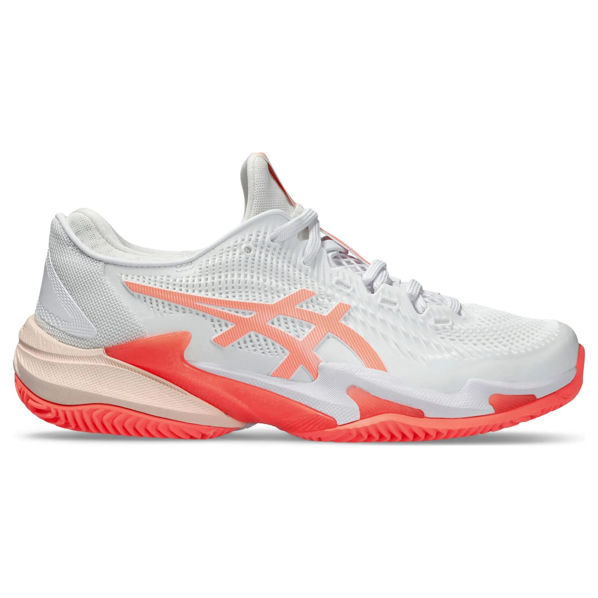 Fashion Court FF 3 Clay Court Shoe Women - White, Coral Clay Court Shoes