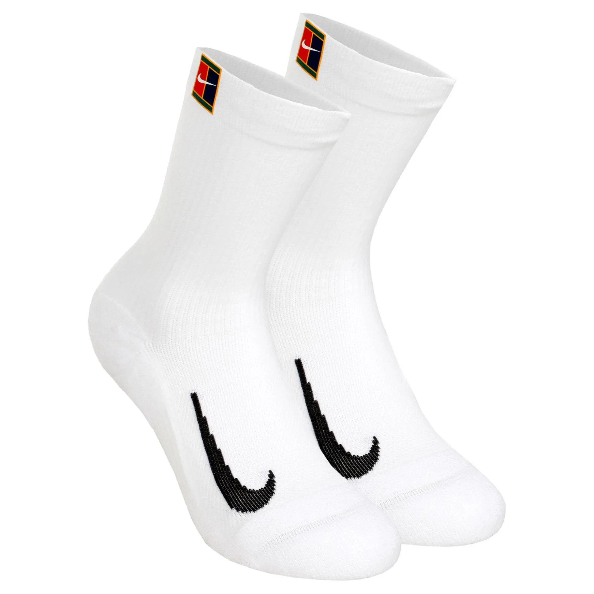 Shop Court Multiplier Cushioned Tennis Socks 2 Pack - White, Black Socks