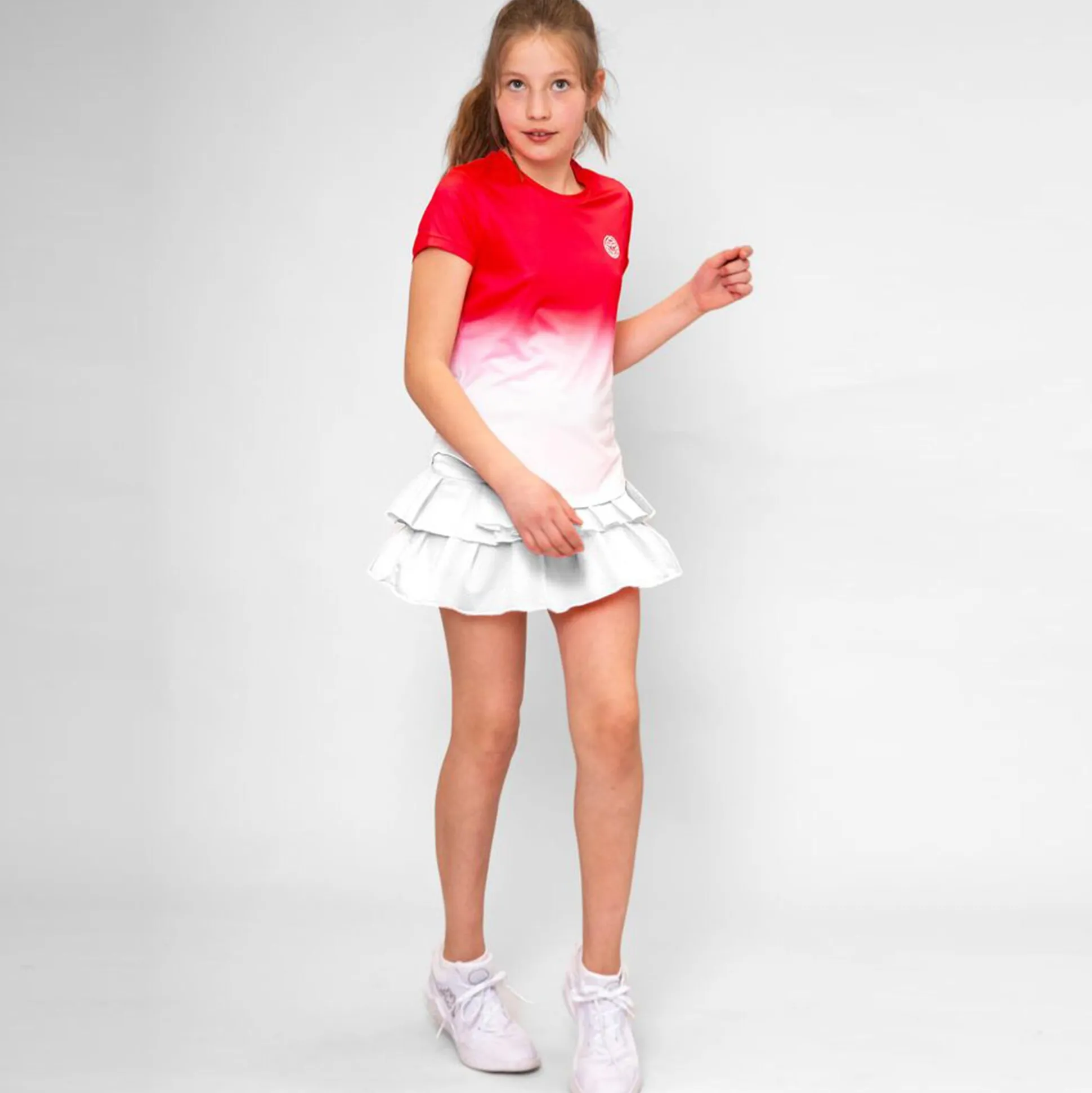 Fashion Crew Gradiant Junior T-Shirt Girls - Red, White Shirts