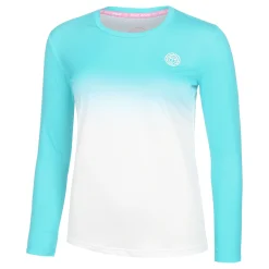 Fashion Crew Gradiant Long Sleeve Women - Turquoise, White Shirts