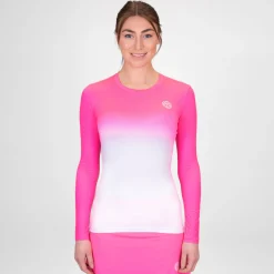 Flash Sale Crew Gradiant Long Sleeve Women - Pink, White Shirts