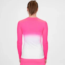 Flash Sale Crew Gradiant Long Sleeve Women - Pink, White Shirts