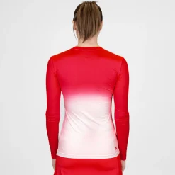 Fashion Crew Gradiant Long Sleeve Women - Red, White Shirts