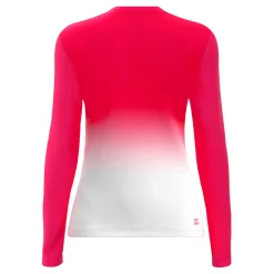 Fashion Crew Gradiant Long Sleeve Women - Red, White Shirts