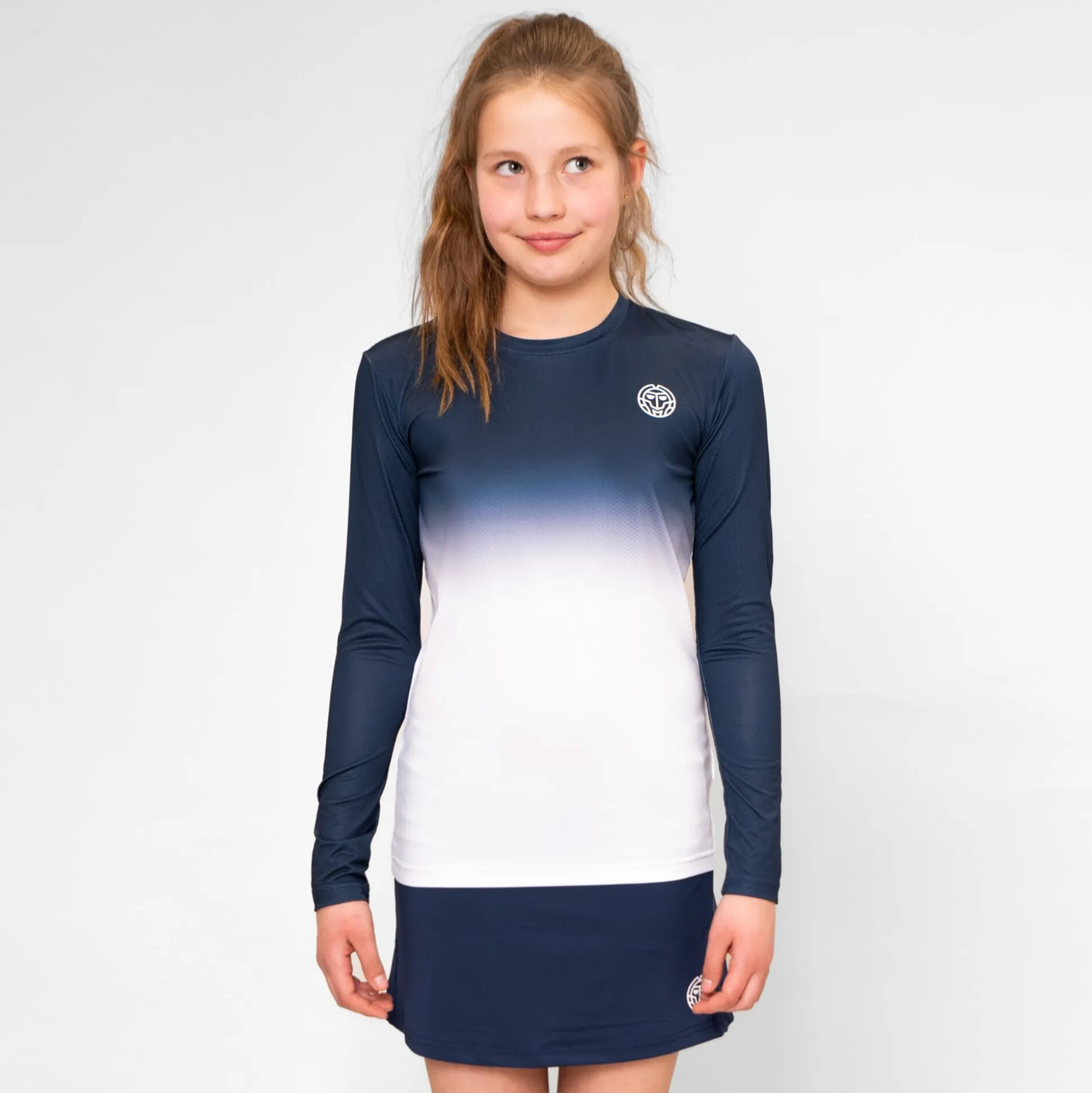 Cheap Crew Gradiant Long Sleeve Girls - Dark Blue, White Shirts