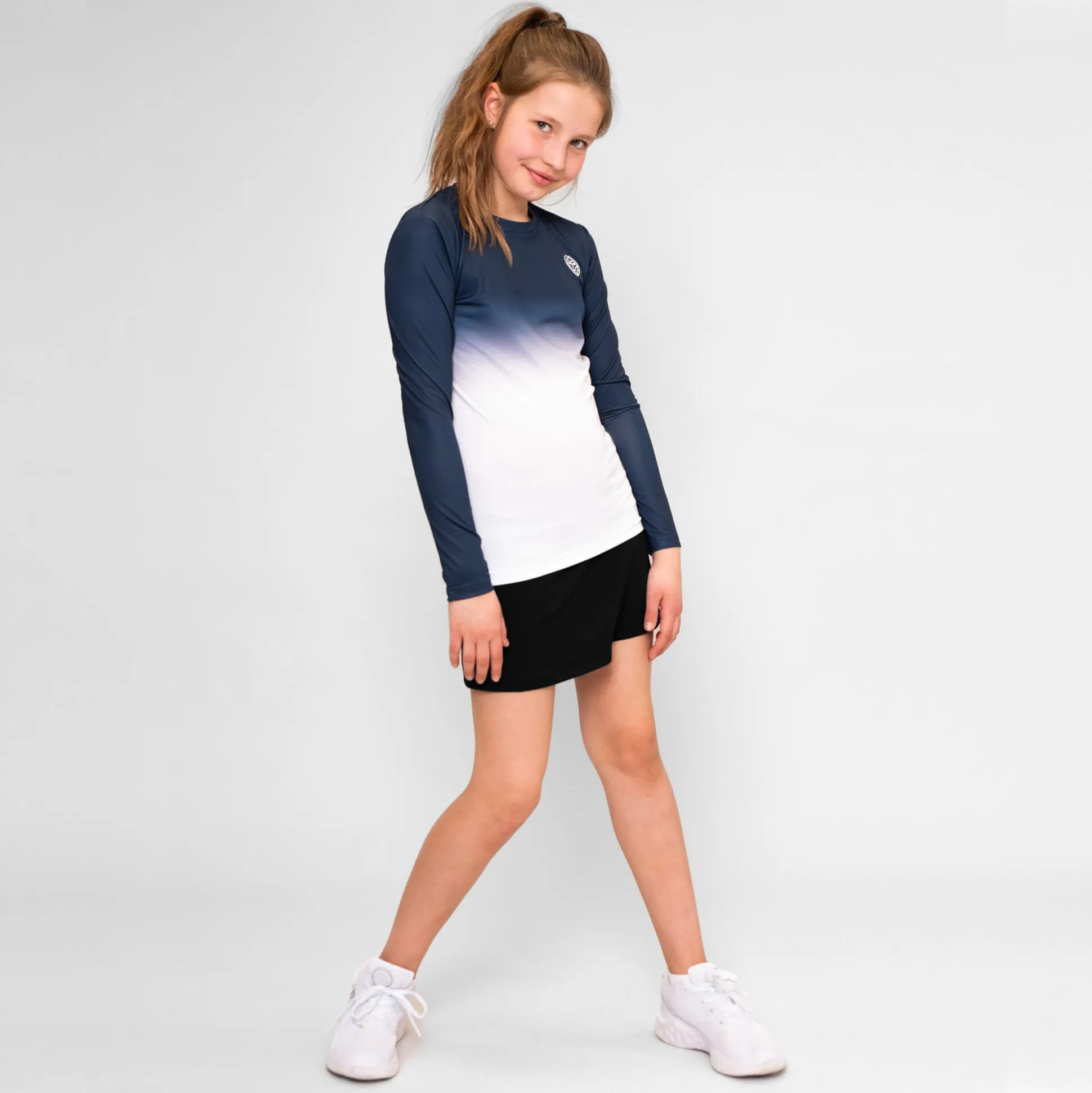 Cheap Crew Gradiant Long Sleeve Girls - Dark Blue, White Shirts