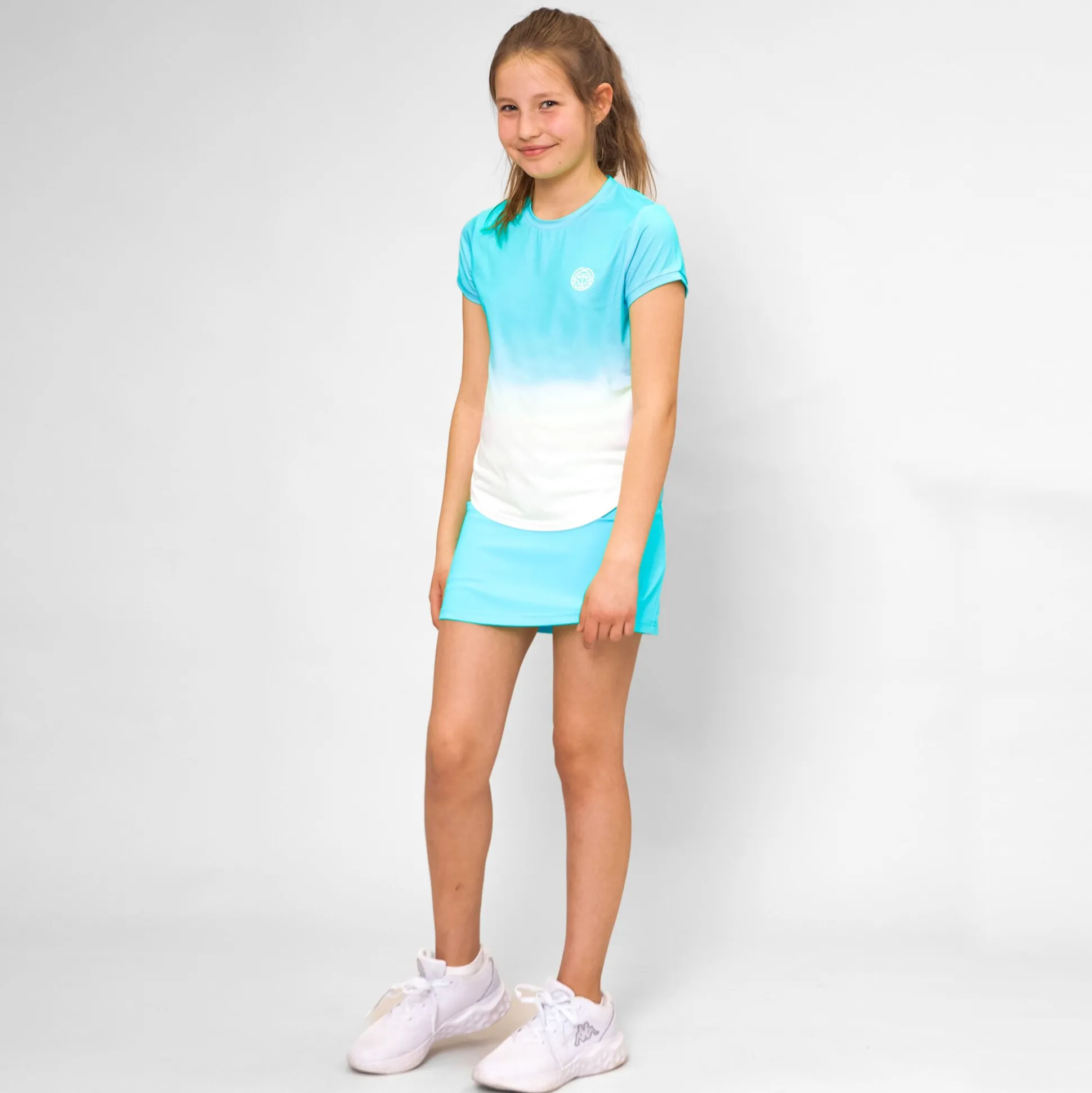 New Crew Gradiant T-Shirt Girls - Turquoise, White Shirts