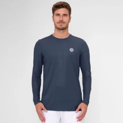Fashion Crew Roundneck Long Sleeve Men - Dark Blue Shirts
