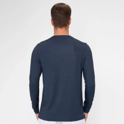 Fashion Crew Roundneck Long Sleeve Men - Dark Blue Shirts