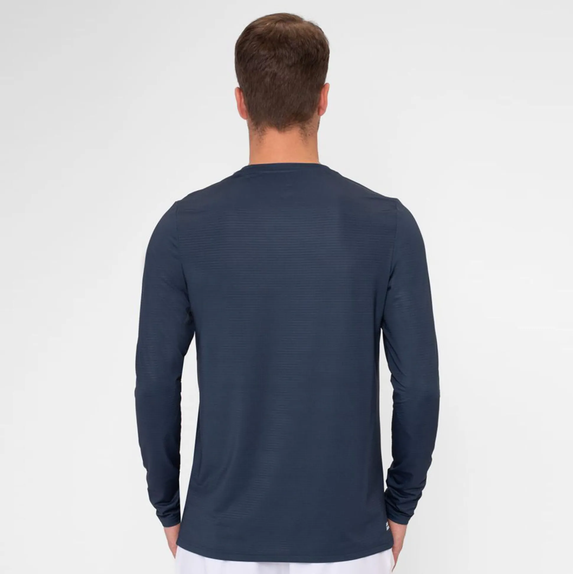 Fashion Crew Roundneck Long Sleeve Men - Dark Blue Shirts